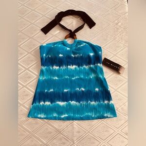 La Blanca Turquoise, White and Blue Swimsuit Top